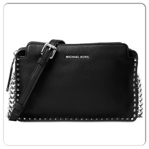 Michael Kors Astor black leather crossbody